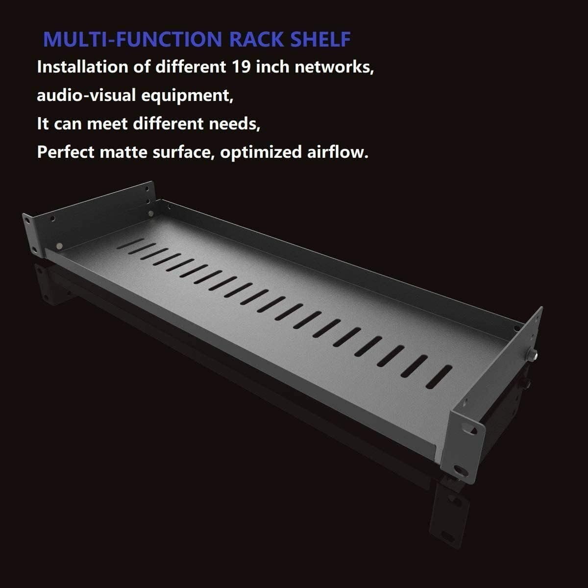 1U 19-Inch Vented Rack Shelf | 6-Inch Depth | Heavy-Duty SPCC Steel | 34 lbs Load Capacity | Fits Standard Server and Network Cabinets