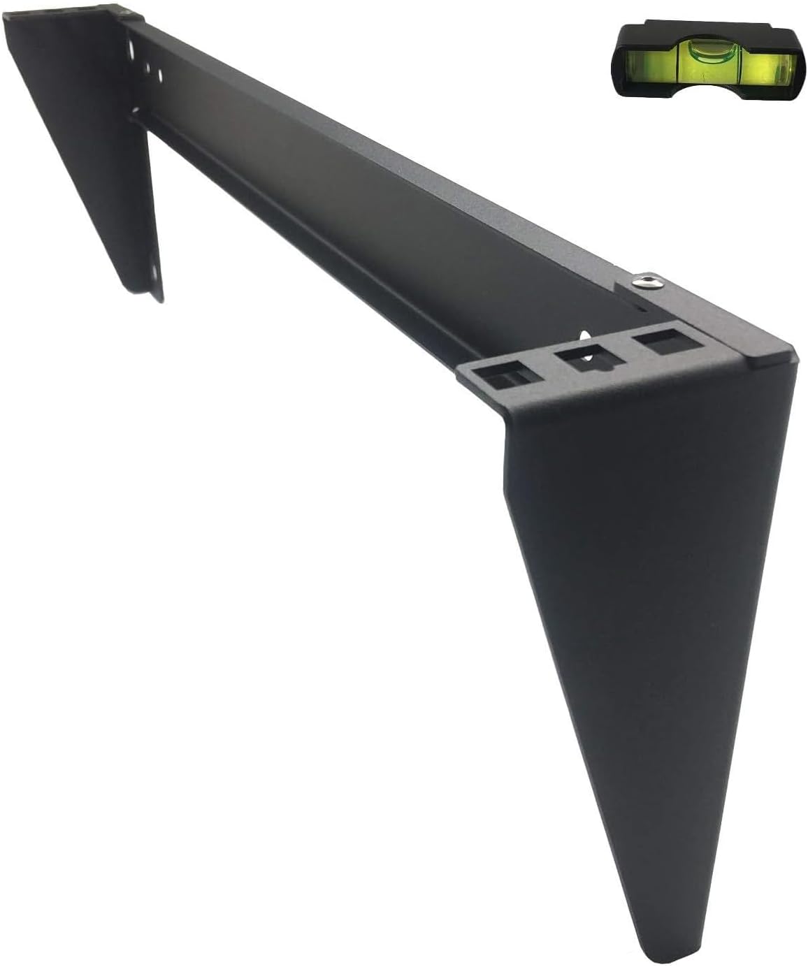 19" 2-Post Rack Mount L-Shaped Bracket Support Arm | Folding Packaging | Square Hole Compatible Server Shelf Rail | Industrial Grade