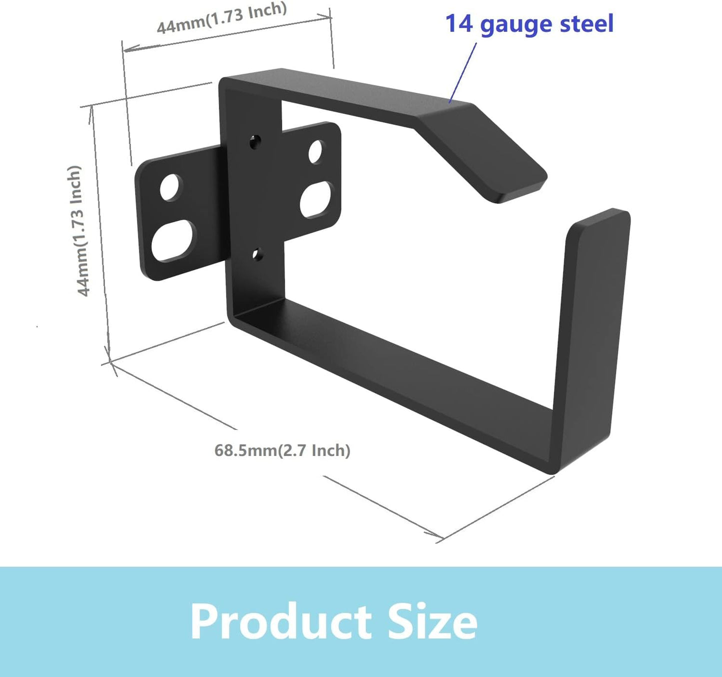 14 Gauge Steel Cable Management Hook | Rack Mount Cable Hanger | L-Shaped Wall-Mount Wire Organizer Bracket | 2.7 Inch Server Rack Accessory