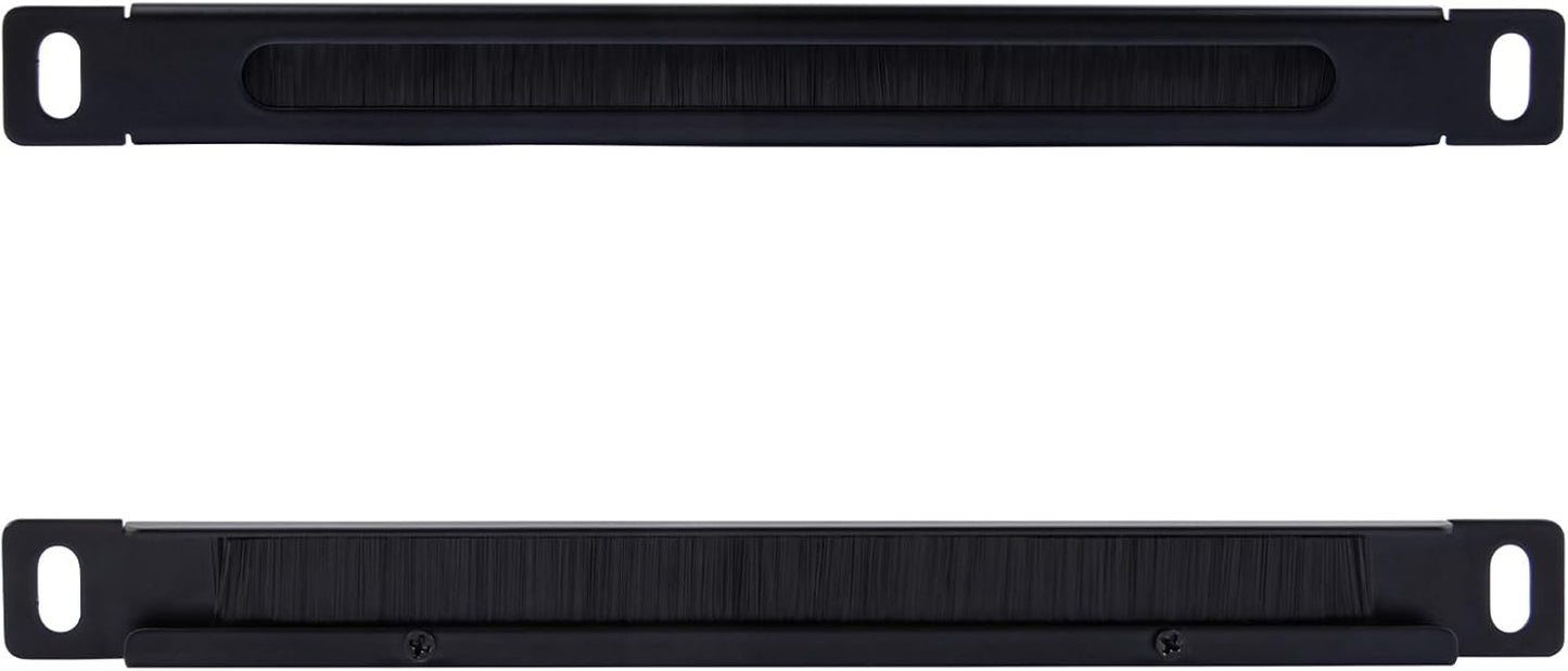 9.84" Brush Cable Management Panel | Rack Mount Cable Brush Plate | Dust-Proof Server Cabinet Wire Organizer