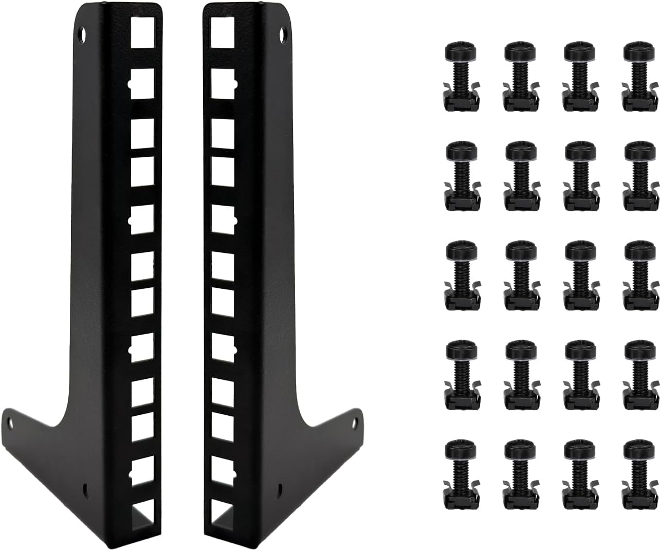 7.24" L-Shaped Metal Mounting Bracket | Patch Panel/AV Rack Wall Support | Multiple Hole Mounting Rack Bracket