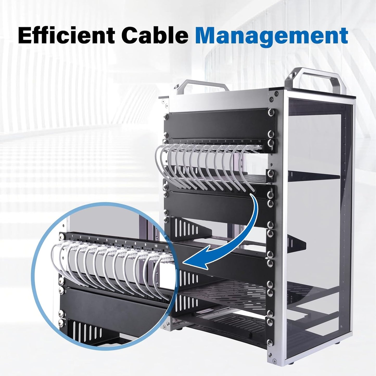 9.84" Brush Cable Management Panel | Rack Mount Cable Brush Plate | Dust-Proof Server Cabinet Wire Organizer