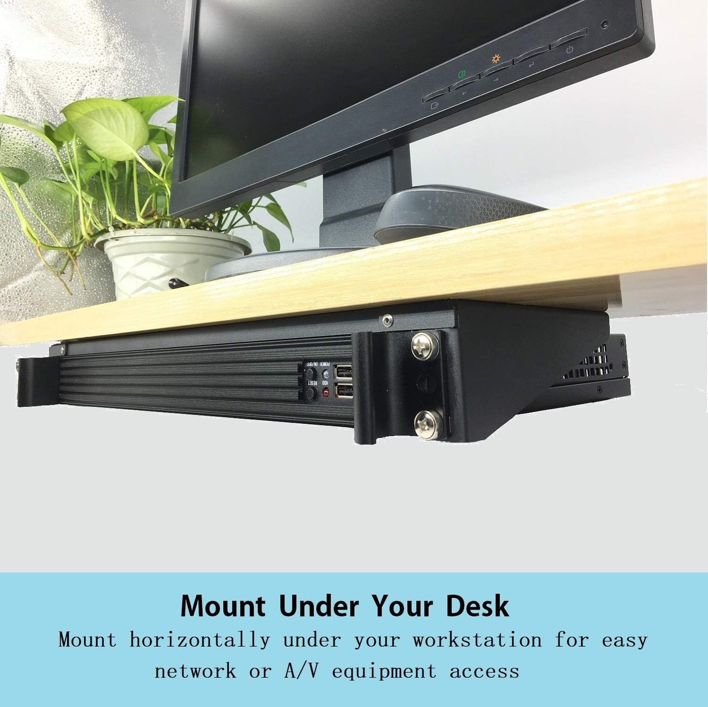 19" 2-Post Rack Mount L-Shaped Bracket Support Arm | Folding Packaging | Square Hole Compatible Server Shelf Rail | Industrial Grade