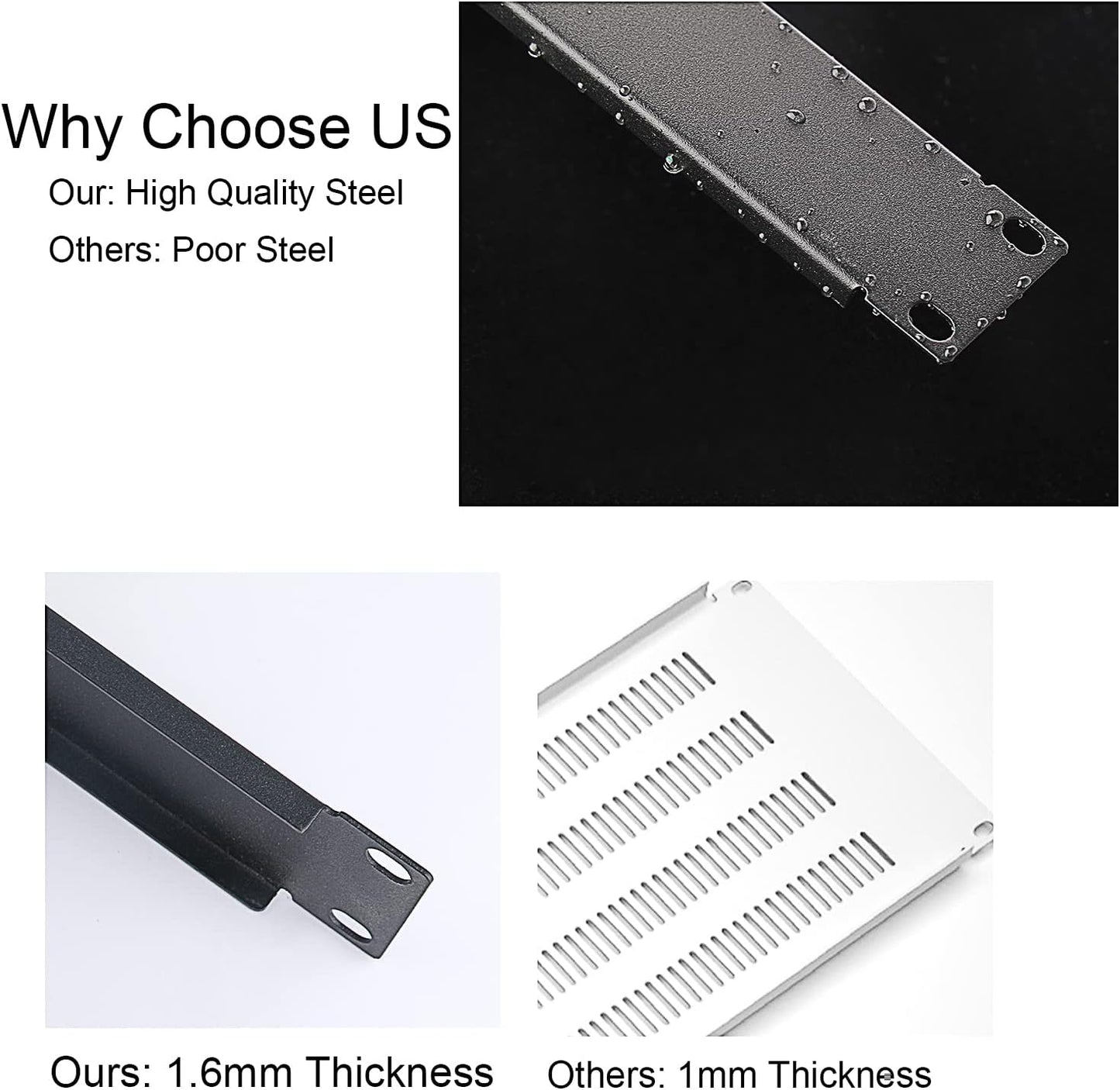 19" 1U Vented Rack Mount Blank Panel | Hex Mesh Airflow Design | Includes 8 Sets of M6 Screws and Cage Nuts | Fits Standard 19β Server Racks