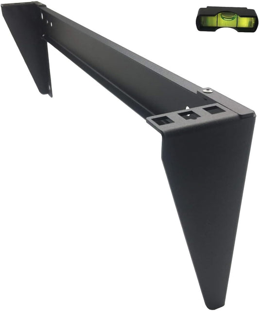 19" 2-Post Rack Mount L-Shaped Bracket Support Arm | Folding Packaging | Square Hole Compatible Server Shelf Rail | Industrial Grade