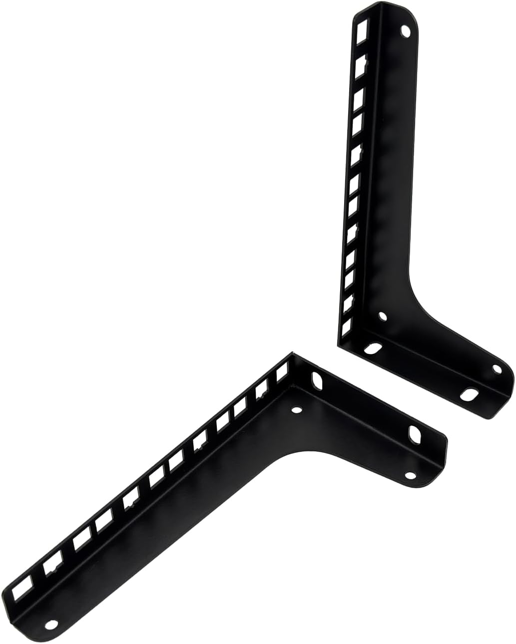 7.24" L-Shaped Metal Mounting Bracket | Patch Panel/AV Rack Wall Support | Multiple Hole Mounting Rack Bracket