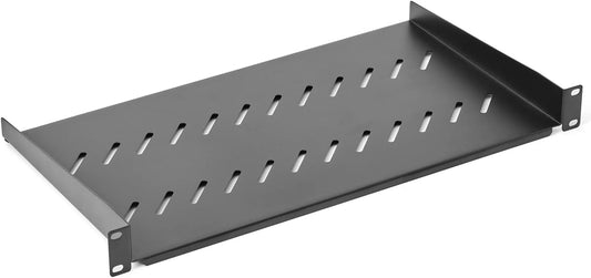 1U Rack Mount Shelf | 19" Universal Ventilated Equipment Tray | 44lbs Load Capacity | Reversible Installation