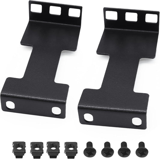 Heavy-Duty Steel Mounting Bracket | Black Powder-Coated Finish | Multi-Slot Design | Ideal for Cable Management, Power Panels & Rack Installation