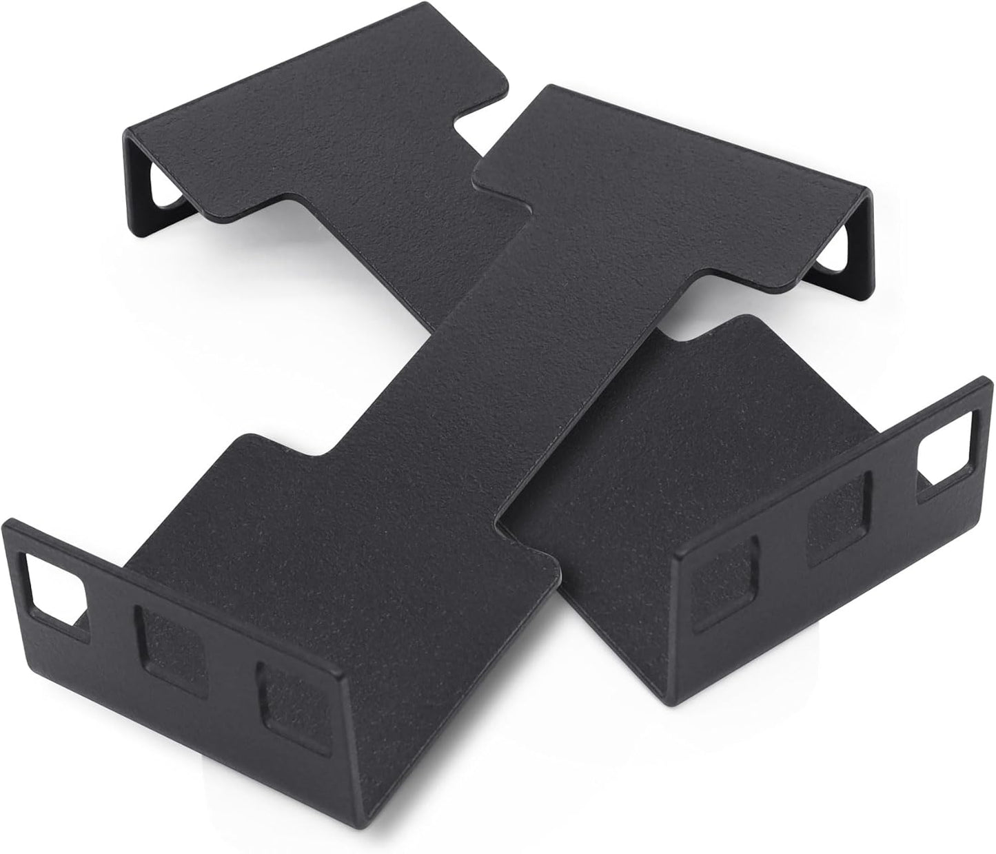 Heavy-Duty Steel Mounting Bracket | Black Powder-Coated Finish | Multi-Slot Design | Ideal for Cable Management, Power Panels & Rack Installation