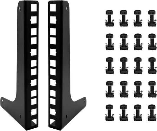 7.24" L-Shaped Metal Mounting Bracket | Patch Panel/AV Rack Wall Support | Multiple Hole Mounting Rack Bracket