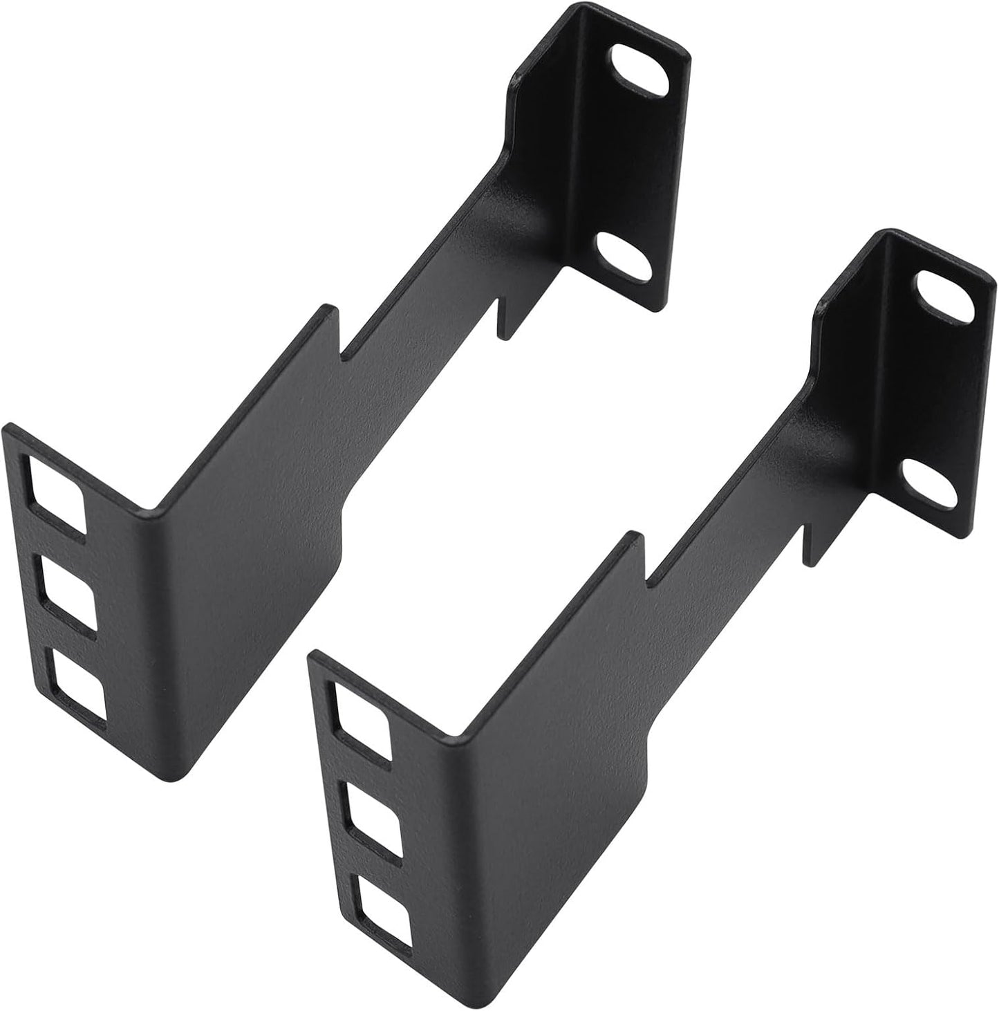 Heavy-Duty Steel Mounting Bracket | Black Powder-Coated Finish | Multi-Slot Design | Ideal for Cable Management, Power Panels & Rack Installation