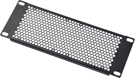 9.84-Inch Metal Ventilation Panel with Hexagonal Holes | Rack Mount Faceplate | Airflow Grille with Mounting Holes | for Server & AV Cabinets