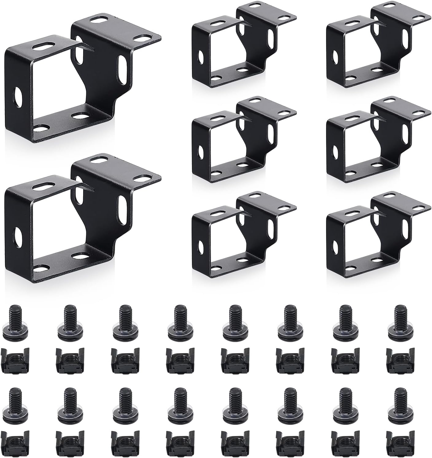 Small Universal Metal Mounting Bracket | L-Type Steel Connector Support | 1.97"x1.57"x0.79" Black