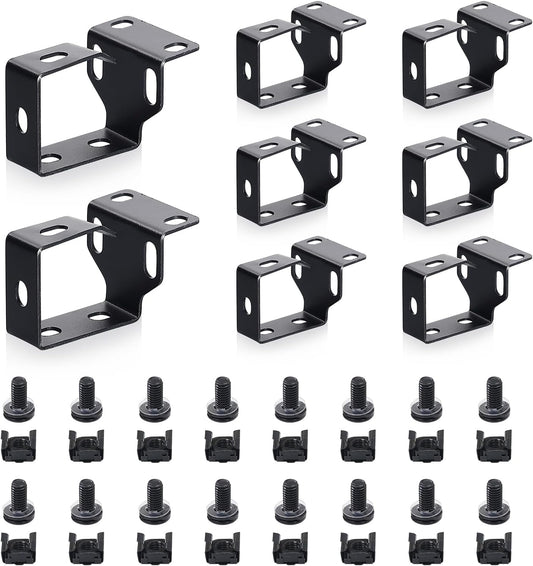 Small Universal Metal Mounting Bracket | L-Type Steel Connector Support | 1.97"x1.57"x0.79" Black