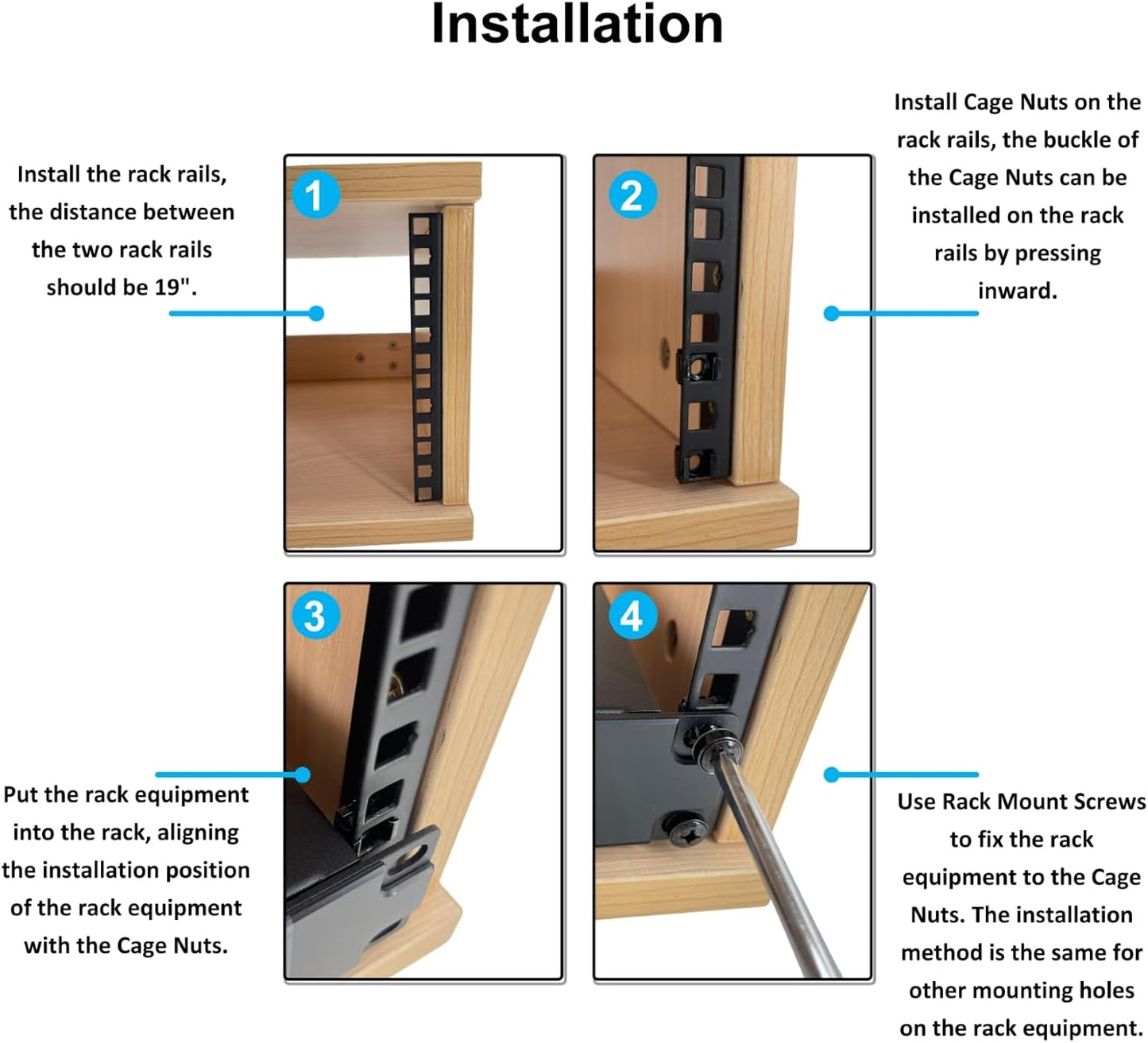 7.24" L-Shaped Metal Mounting Bracket | Patch Panel/AV Rack Wall Support | Multiple Hole Mounting Rack Bracket